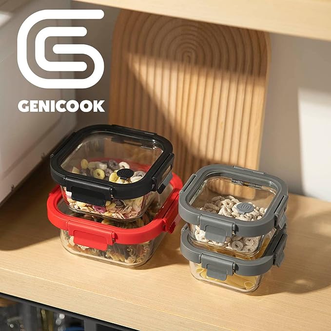 Square Glass Containers with Lids