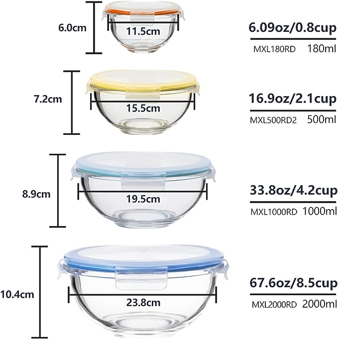 Mix & Store Glass Bowl Set