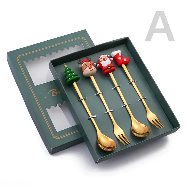 Christmas Festive Spoon & Fork Set