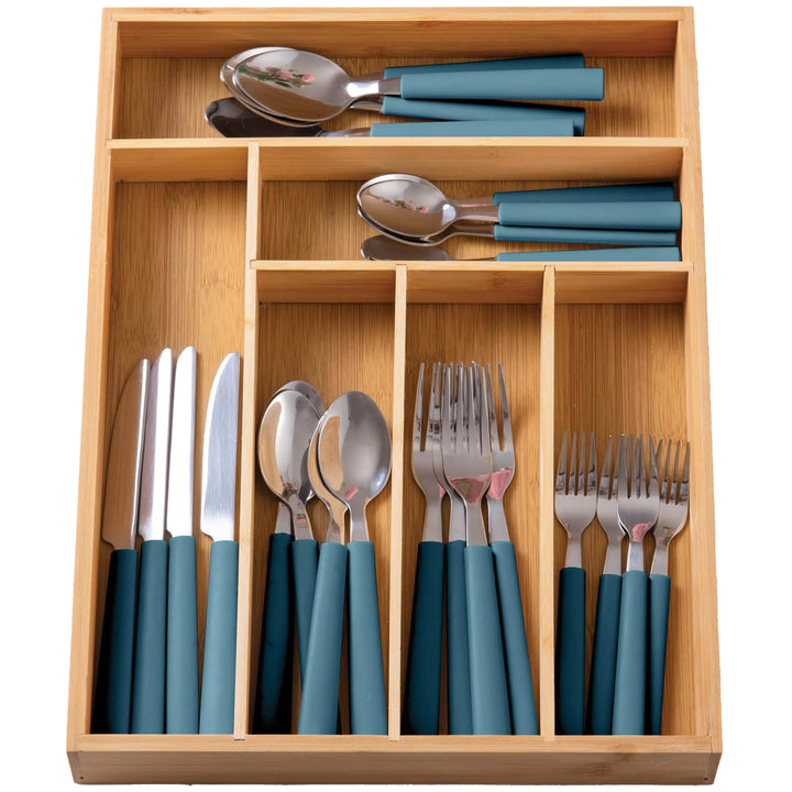 COOK WITH COLOR 25-Piece Bamboo Kitchen Utensil Set w/ Organizer