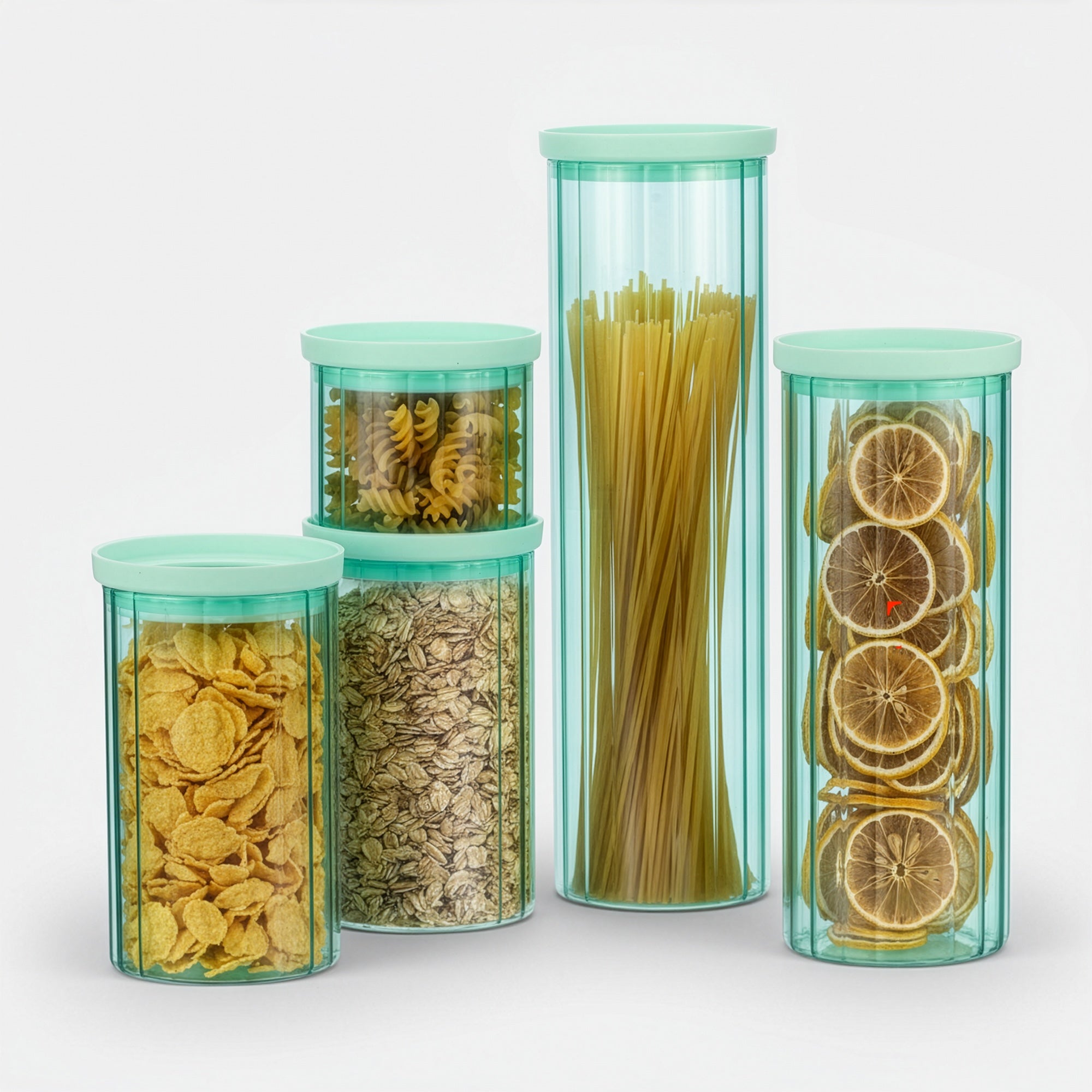 Diamond Blue Glass Canister Set w/ Lids