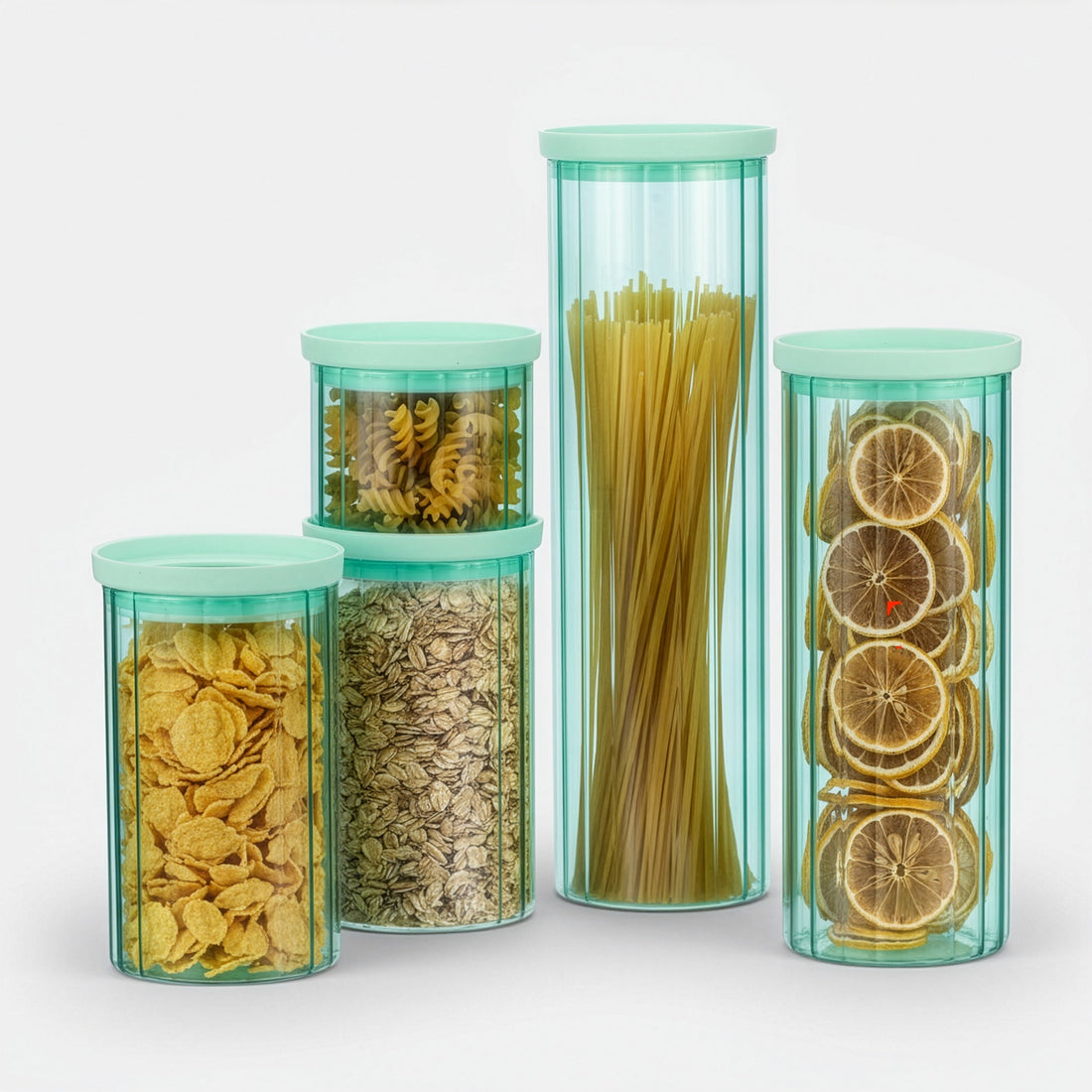 Diamond Blue Glass Canister Set w/ Lids