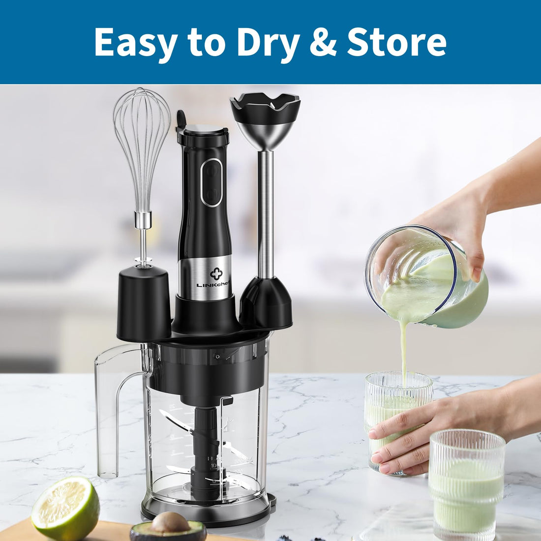 7-in-1 800W Immersion Hand Blender Set