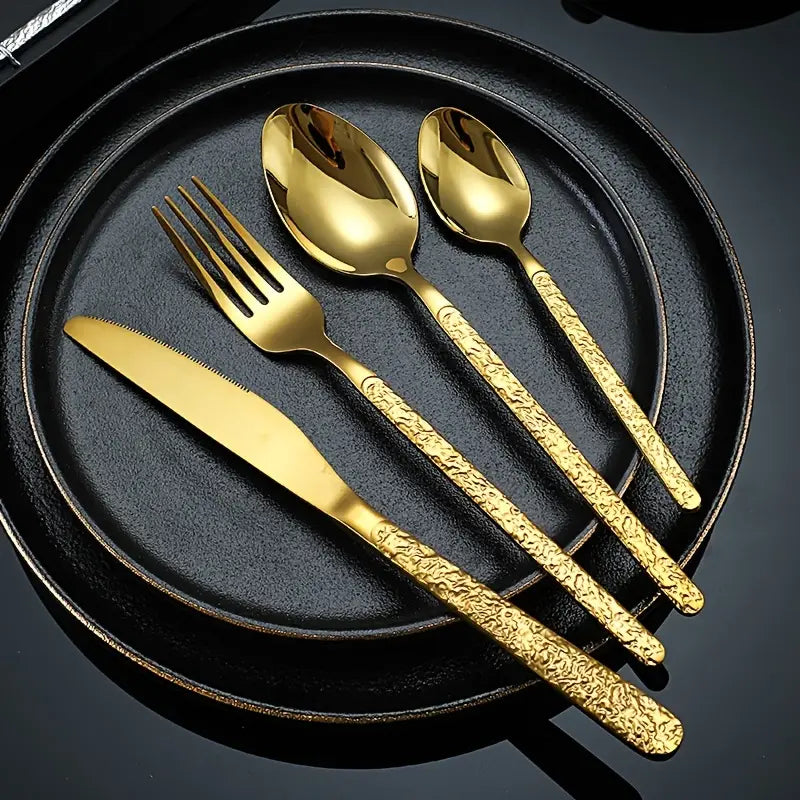 4-Piece Stainless Steel Cutlery Set – Christmas Dinner