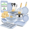 NutriChef 22-Piece Cookware & Bakeware Set – Moon Grey