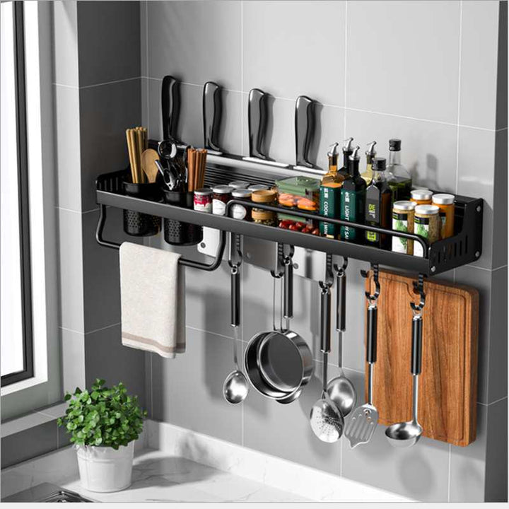 Shelf Wall-mounted Spice Racks and Utensil Holder