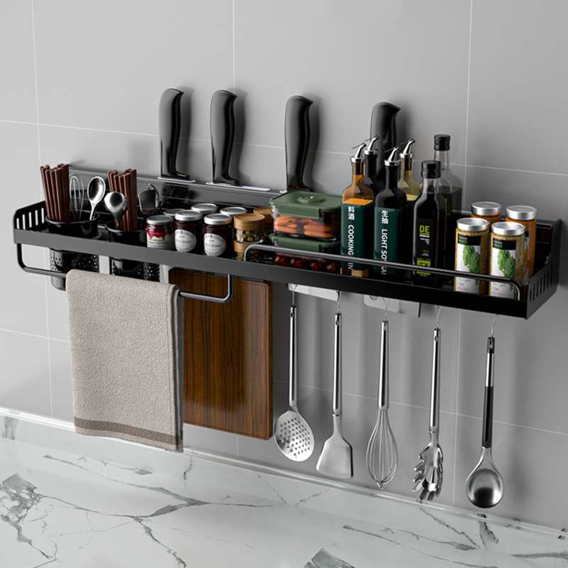 Shelf Wall-mounted Spice Racks and Utensil Holder