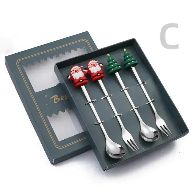 Christmas Festive Spoon & Fork Set