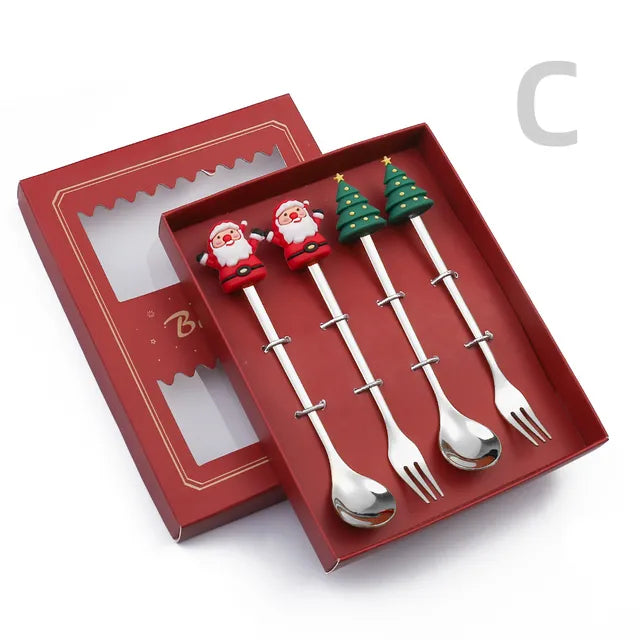 Christmas Festive Spoon & Fork Set