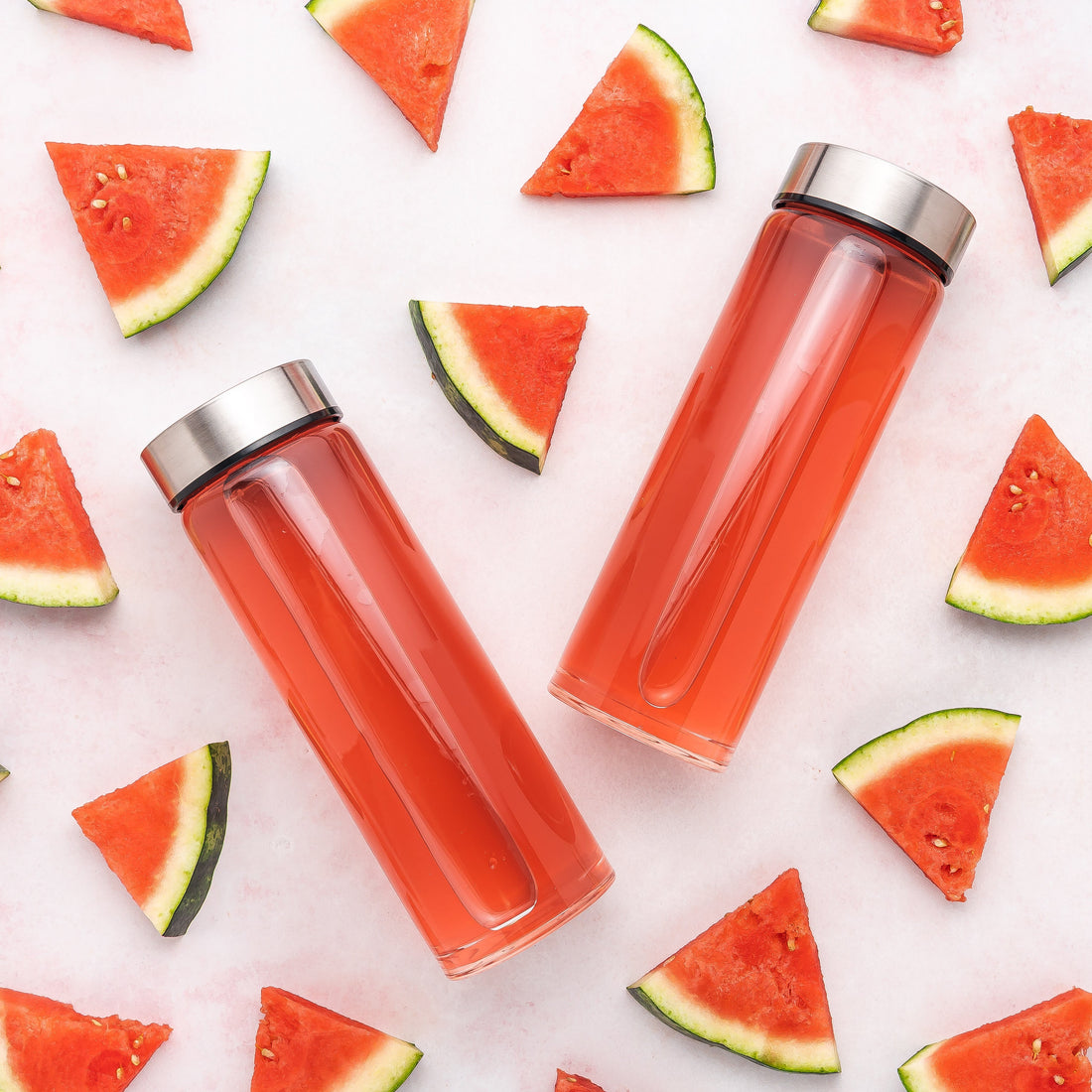 Skinny 16oz Wide Mouth Glass Bottles w/ Stainless Lids